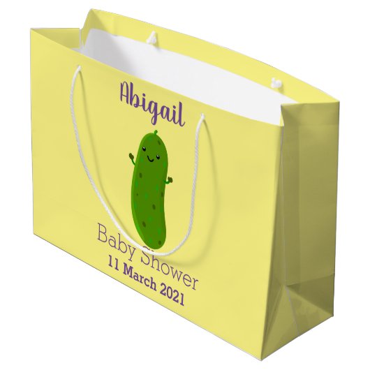 Niedliche Happy Cartoon Illustration Große Geschenktüte (Rückseite Schrägansicht)