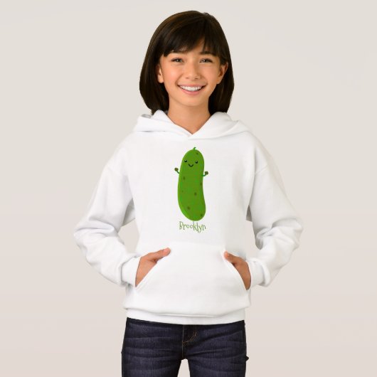 Niedliche Happy Cartoon Illustration Hoodie (Vorne ganz)