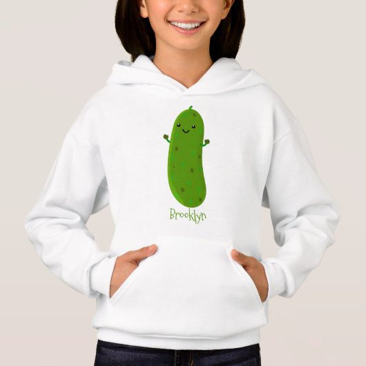 Niedliche Happy Cartoon Illustration Hoodie (Vorderseite)