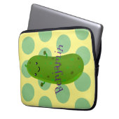 Niedliche Happy Cartoon Illustration Laptopschutzhülle (Vorderseite Links)