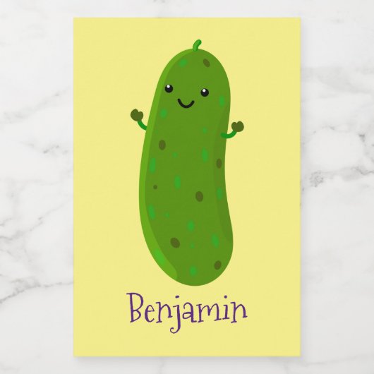 Niedliche Happy Cartoon Illustration Lebensmitteletikett (Einzelnes Label)