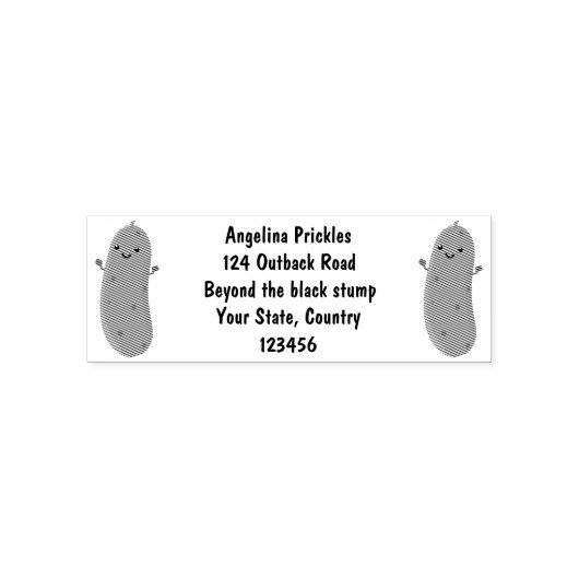 Niedliche Happy Cartoon Illustration Permastempel (Design)