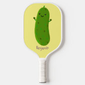 Niedliche Happy Cartoon Illustration Pickleball Schläger (Vorderseite)
