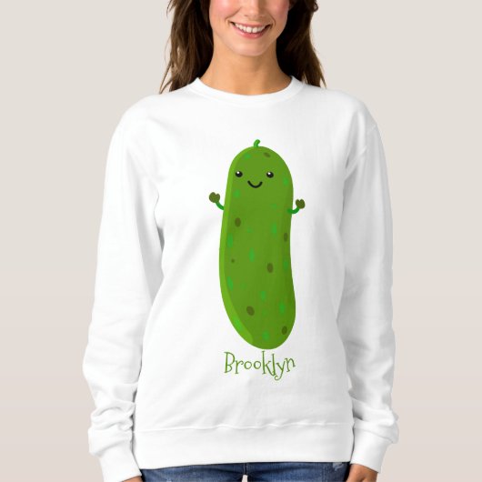 Niedliche Happy Cartoon Illustration Sweatshirt (Vorderseite)