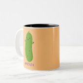 Niedliche Happy Cartoon Illustration Zweifarbige Tasse (Vorderseite Links)