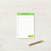 Niedliche Happy Crocodile-Dinge auf grün und weiß  Post-it Klebezettel (Auf Schreibtisch)