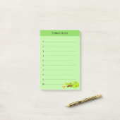 Niedliche Happy Crocodile-Dinge auf Kalkgrün zu tu Post-it Klebezettel (Auf Schreibtisch)