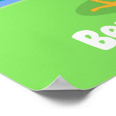 Niedliche Happy Croster Cartoon Illustration Poster (Ecke)