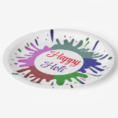 Niedliche Happy Holi Papier Teller (Schrägansicht)