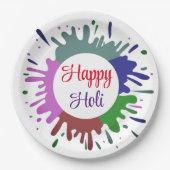 Niedliche Happy Holi Papier Teller (Vorderseite)