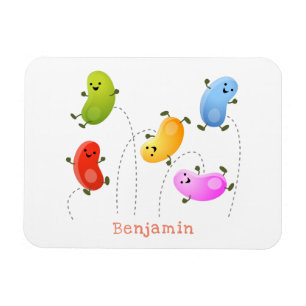 Niedliche Happy Jellybeans Springen Cartoon Illust Magnet