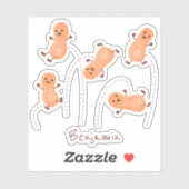 Niedliche Happy Jumping Erdnüsse Cartoon Illustrat Aufkleber (Blatt)