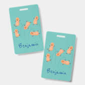 Niedliche Happy Jumping Erdnüsse Cartoon Illustrat Ausweis (Vorder- & Rückseite)