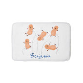 Niedliche Happy Jumping Erdnüsse Cartoon Illustrat Badematte (Vorderseite)