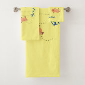 Niedliche Happy Jumping Erdnüsse Cartoon Illustrat Badhandtuch Set (Insitu)