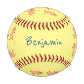 Niedliche Happy Jumping Erdnüsse Cartoon Illustrat Baseball (Rückseite)