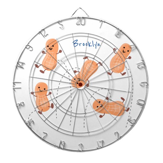 Niedliche Happy Jumping Erdnüsse Cartoon Illustrat Dartscheibe (vorne)