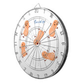 Niedliche Happy Jumping Erdnüsse Cartoon Illustrat Dartscheibe (Vorderseite rechts)