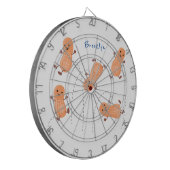 Niedliche Happy Jumping Erdnüsse Cartoon Illustrat Dartscheibe (Vorderseite Links)