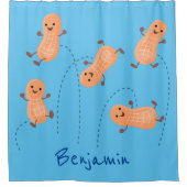 Niedliche Happy Jumping Erdnüsse Cartoon Illustrat Duschvorhang (Vorderseite)