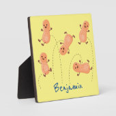 Niedliche Happy Jumping Erdnüsse Cartoon Illustrat Fotoplatte (Vorderseite)