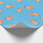 Niedliche Happy Jumping Erdnüsse Cartoon Illustrat Geschenkpapier (Ecke)