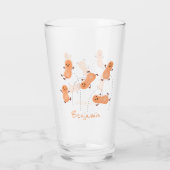 Niedliche Happy Jumping Erdnüsse Cartoon Illustrat Glas (Rückseite)