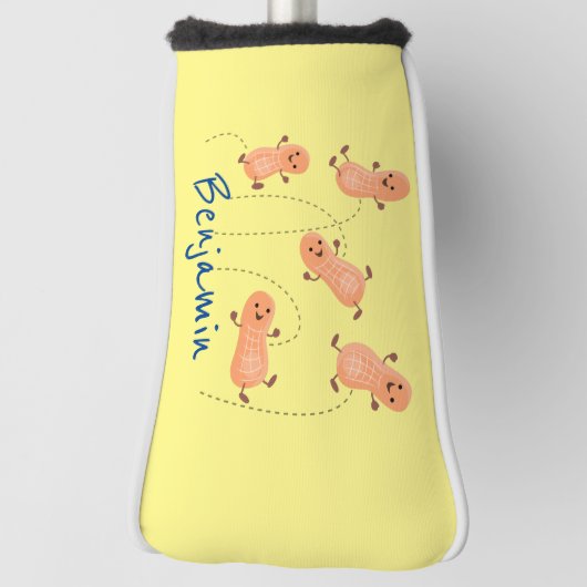 Niedliche Happy Jumping Erdnüsse Cartoon Illustrat Golf Headcover (Rotieren 90)