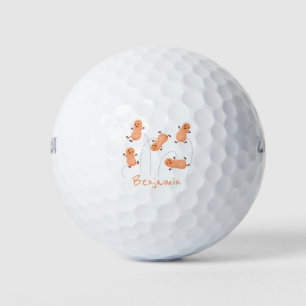 Niedliche Happy Jumping Erdnüsse Cartoon Illustrat Golfball