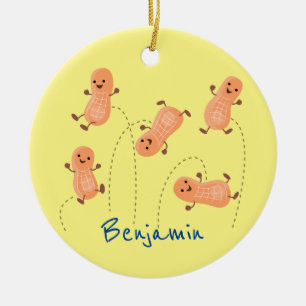 Niedliche Happy Jumping Erdnüsse Cartoon Illustrat Keramik Ornament