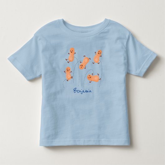 Niedliche Happy Jumping Erdnüsse Cartoon Illustrat Kleinkind T-shirt (Vorderseite)