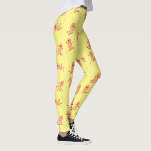 Niedliche Happy Jumping Erdnüsse Cartoon Illustrat Leggings (Rechts)