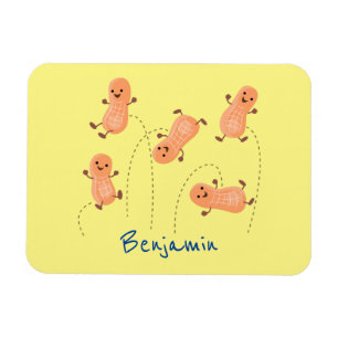 Niedliche Happy Jumping Erdnüsse Cartoon Illustrat Magnet
