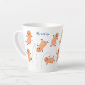 Niedliche Happy Jumping Erdnüsse Cartoon Illustrat Milchtasse (Linke Ecke)