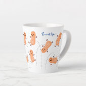 Niedliche Happy Jumping Erdnüsse Cartoon Illustrat Milchtasse (Rechte Ecke)