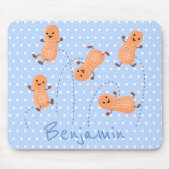 Niedliche Happy Jumping Erdnüsse Cartoon Illustrat Mousepad (Vorne)