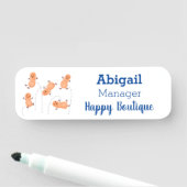 Niedliche Happy Jumping Erdnüsse Cartoon Illustrat Namensschild (Beispiel)