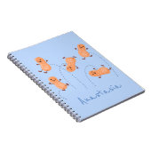 Niedliche Happy Jumping Erdnüsse Cartoon Illustrat Notizblock (Rechte Seite)