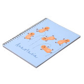 Niedliche Happy Jumping Erdnüsse Cartoon Illustrat Notizblock (Linke Seite)