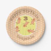 Niedliche Happy Jumping Erdnüsse Cartoon Illustrat Pappteller (Vorderseite)