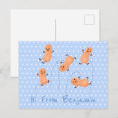 Niedliche Happy Jumping Erdnüsse Cartoon Illustrat Postkarte (Vorne/Hinten)