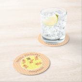 Niedliche Happy Jumping Erdnüsse Cartoon Illustrat Runder Pappuntersetzer (Vor Ort)