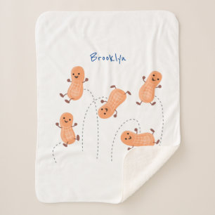 Niedliche Happy Jumping Erdnüsse Cartoon Illustrat Sherpadecke