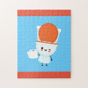 Niedliche Happy-Lächeln und Toilettenpapier Puzzle