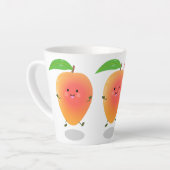 Niedliche Happy Mango Cartoon Illustration Milchtasse (Linke Ecke)