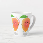 Niedliche Happy Mango Cartoon Illustration Milchtasse (Rechte Ecke)