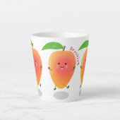 Niedliche Happy Mango Cartoon Illustration Milchtasse (Vorderseite)