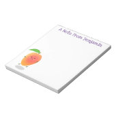 Niedliche Happy Mango Cartoon Illustration Notizblock (Rotiert)