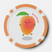 Niedliche Happy Mango Cartoon Illustration Pokerchips (Rückseite)