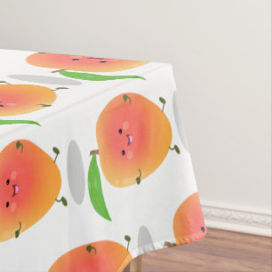 Niedliche Happy Mango Cartoon Illustration Tischdecke